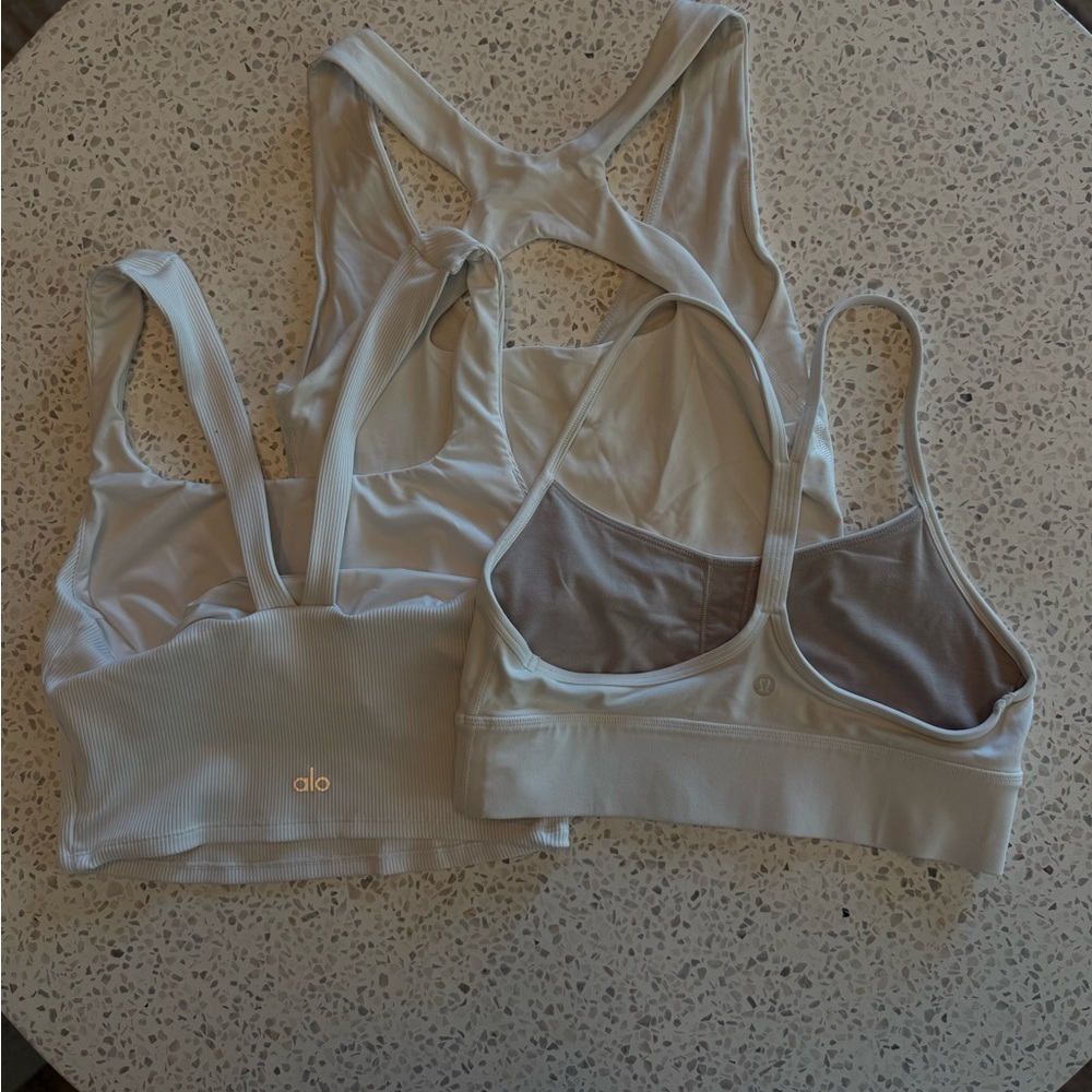 Lululemon Athletica White Sports Bras Trio - Picture 2 of 3